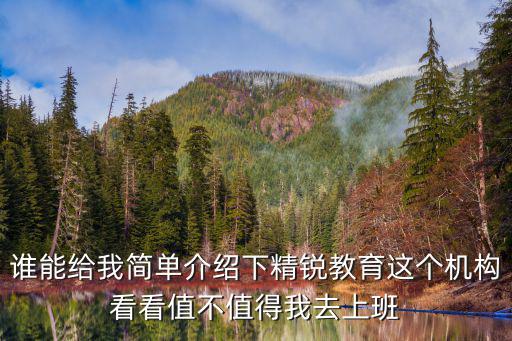 誰能給我簡單介紹下精銳教育這個機構看看值不值得我去上班