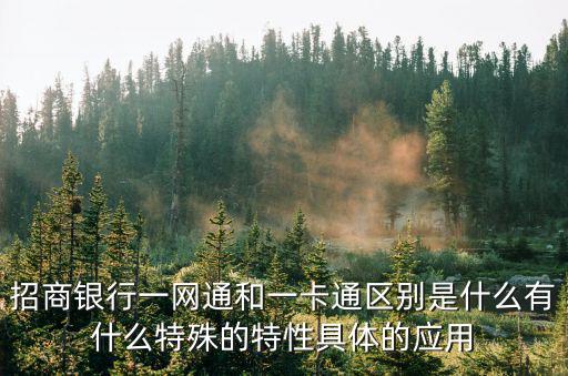招商銀行一網通和一卡通區別是什么有什么特殊的特性具體的應用