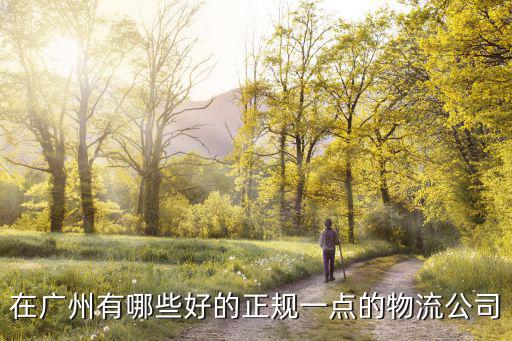 在廣州有哪些好的正規一點的物流公司