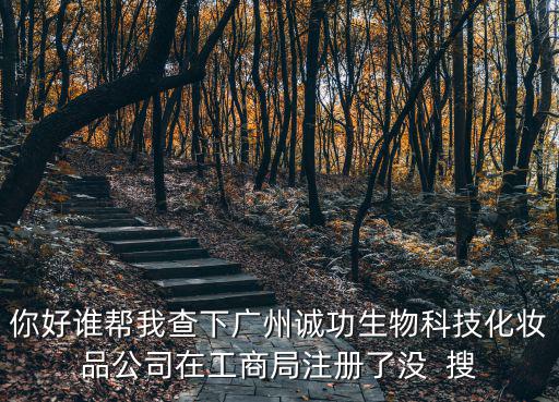 你好誰幫我查下廣州誠功生物科技化妝品公司在工商局注冊了沒  搜