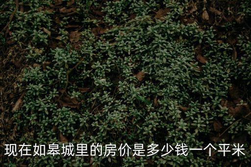 現在如皋城里的房價是多少錢一個平米