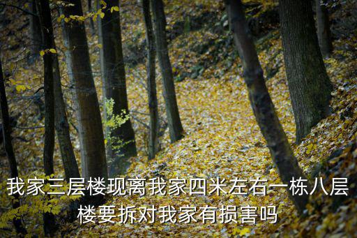 我家三層樓現離我家四米左右一棟八層樓要拆對我家有損害嗎