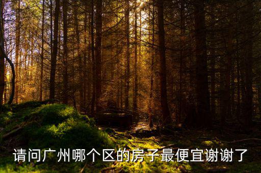 請問廣州哪個區的房子最便宜謝謝了