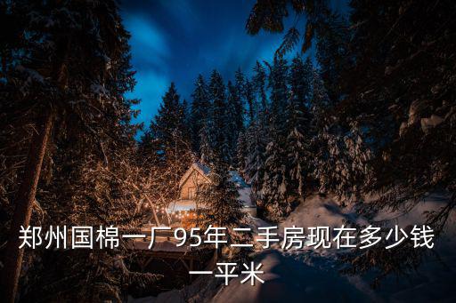 鄭州國棉一廠95年二手房現在多少錢一平米