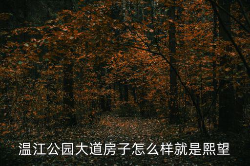 溫江公園大道房子怎么樣就是熙望