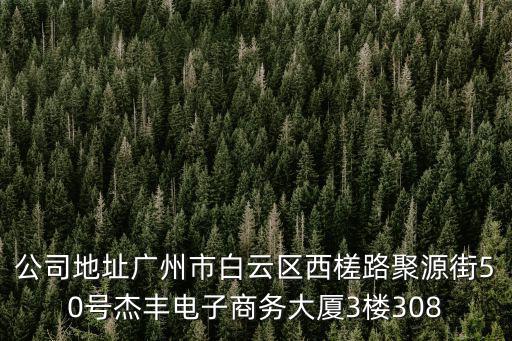 公司地址廣州市白云區西槎路聚源街50號杰豐電子商務大廈3樓308