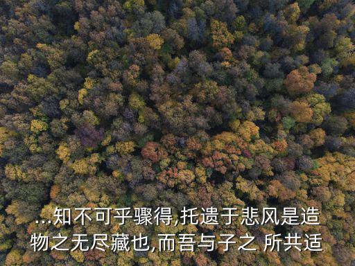 而吾與子之所共適,河上清風山間明月造物主取之不盡共同享用