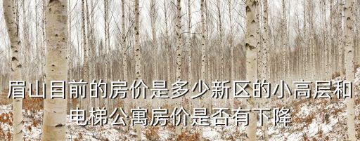 天府新區(qū)眉山鎮(zhèn)的房價如何，四川省眉山市的房價
