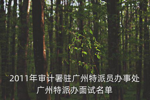 國家審計署廣州特派辦電話，2011年審計署駐廣州特派員辦事處廣州特派辦面試名單