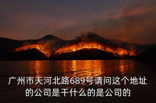 廣州市天河北路689號請問這個地址的公司是干什么的是公司的