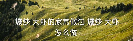  爆炒 大蝦的家常做法 爆炒 大蝦怎么做