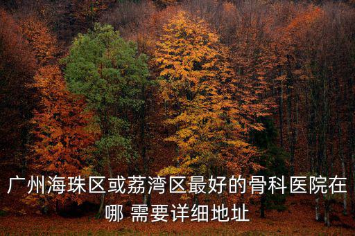 廣州海珠區或荔灣區最好的骨科醫院在哪 需要詳細地址