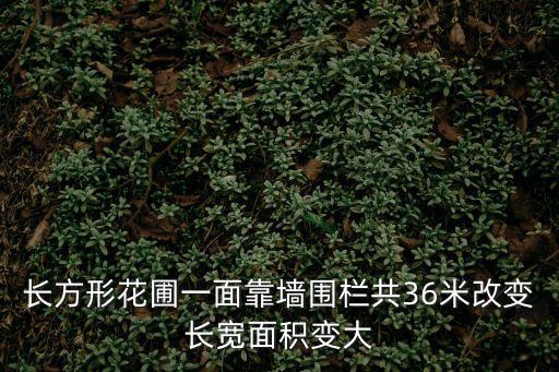 長方形花圃一面靠墻圍欄共36米改變長寬面積變大