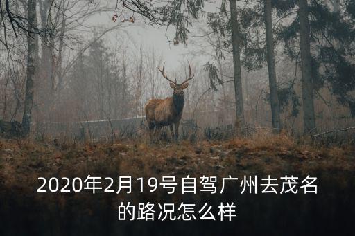 2020年2月19號自駕廣州去茂名的路況怎么樣