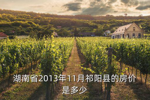 湖南省2013年11月祁陽縣的房價(jià)是多少