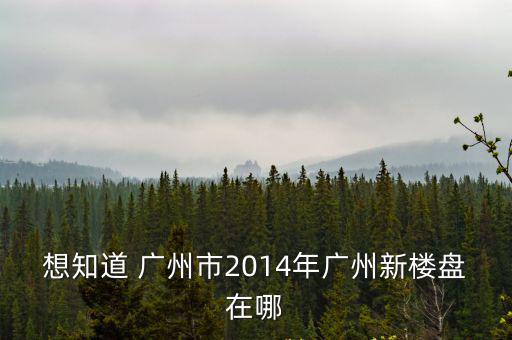 想知道 廣州市2014年廣州新樓盤在哪