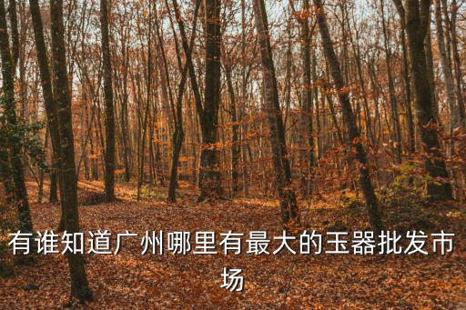 有誰知道廣州哪里有最大的玉器批發市場