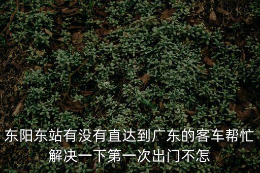 東陽東站有沒有直達到廣東的客車幫忙解決一下第一次出門不怎