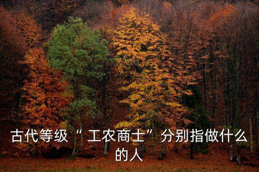 古代等級(jí)“ 工農(nóng)商士”分別指做什么的人