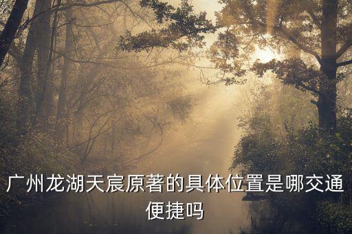 廣州龍湖天宸原著的具體位置是哪交通便捷嗎