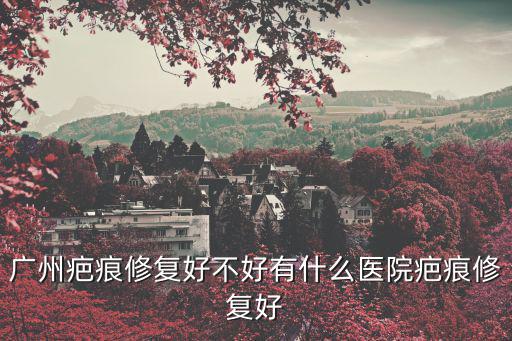 廣州疤痕修復好不好有什么醫院疤痕修復好