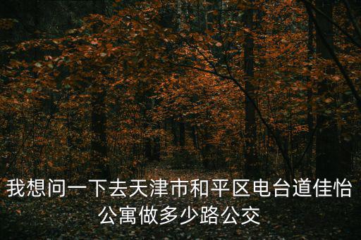 我想問一下去天津市和平區電臺道佳怡公寓做多少路公交
