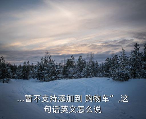 ...暫不支持添加到 購物車”,這句話英文怎么說