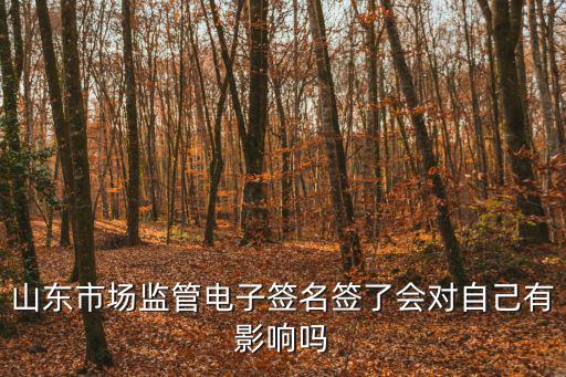 山東市場監(jiān)管電子簽名簽了會(huì)對自己有影響嗎