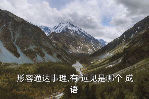 形容有遠見的成語,遠見:看得高望得遠!