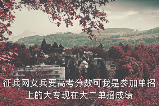 征兵網女兵要高考分數可我是參加單招上的大?，F在大二單招成績