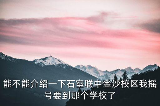 成都市石室金沙校區，能不能介紹一下石室聯中金沙校區我搖號要到那個學校了
