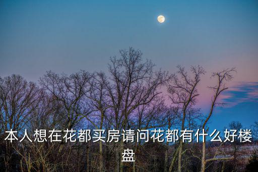 本人想在花都買房請問花都有什么好樓盤