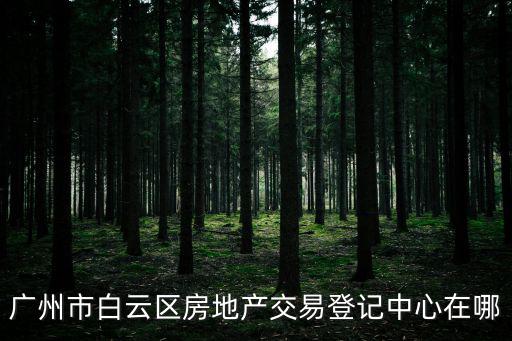 廣州市白云區(qū)房地產(chǎn)交易登記中心在哪