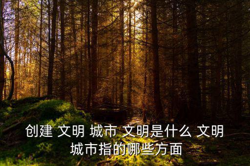 創(chuàng)建 文明 城市 文明是什么 文明 城市指的哪些方面