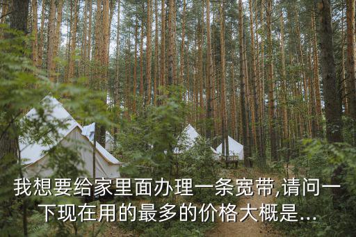 我想要給家里面辦理一條寬帶,請問一下現在用的最多的價格大概是...