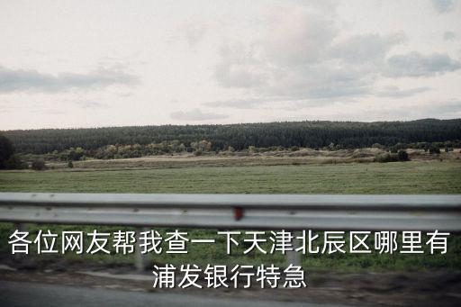 各位網(wǎng)友幫我查一下天津北辰區(qū)哪里有浦發(fā)銀行特急