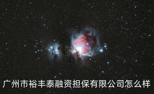 廣州市裕豐泰融資擔(dān)保有限公司怎么樣