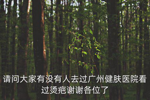 請問大家有沒有人去過廣州健膚醫院看過燙疤謝謝各位了