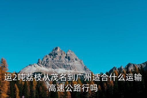 運(yùn)2噸荔枝從茂名到廣州適合什么運(yùn)輸高速公路行嗎