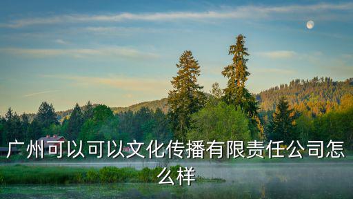 廣州可以可以文化傳播有限責(zé)任公司怎么樣