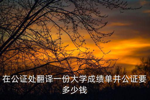 在公證處翻譯一份大學(xué)成績單并公證要多少錢