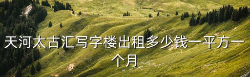 天河太古匯寫字樓出租多少錢一平方一個月