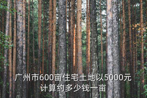 廣州市600畝住宅土地以5000元計算約多少錢一畝