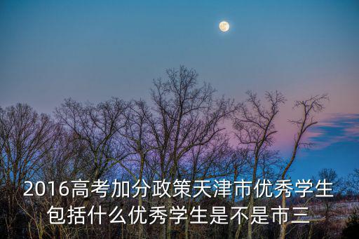 2016高考加分政策天津市優(yōu)秀學(xué)生包括什么優(yōu)秀學(xué)生是不是市三