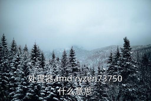 處理器amd ryzen73750什么意思