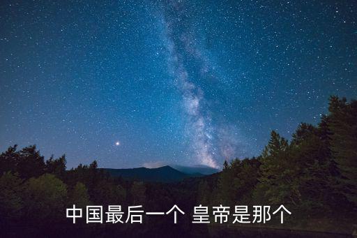 中國最后一個 皇帝是那個