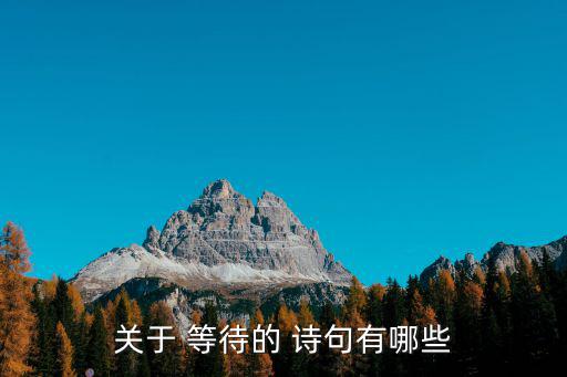 等待的詩句,等待有利時機!等待愛情!