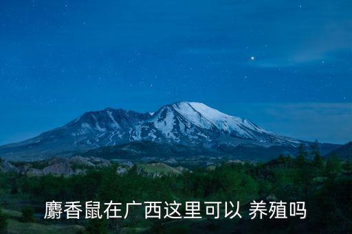 麝香鼠在廣西這里可以 養殖嗎