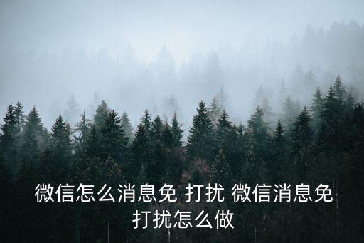 微信消息免打擾,如何設置免費微信消息打擾模式?
