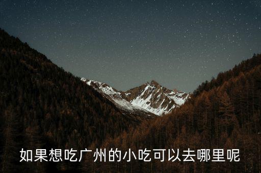 如果想吃廣州的小吃可以去哪里呢